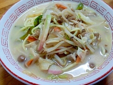 残り野菜の消費に(＾＾)野菜たっぷりちゃんぽん麺